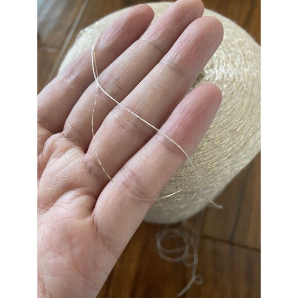 Fancy Cone Yarn Light Beige Thread Clothes Needlework Glitter 1010g  #407 - Picture 4 of 6